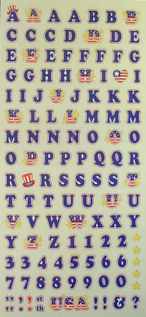 Americana Alphabet Stickers by Sandylion Sticker Designs
