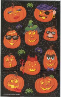 Decorated Pumkins Stickers by Sandylion Sticker Designs