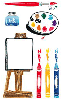Art Supplies Stickers by Mrs. Grossman's
