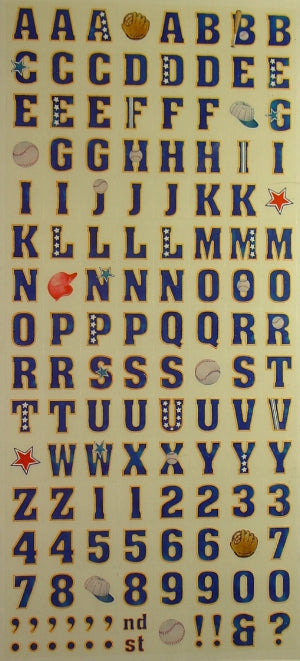 Baseball Alphabet Stickers by Sandylion Sticker Designs