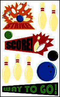 Bowling (Spkl) Stickers by Mrs. Grossman's