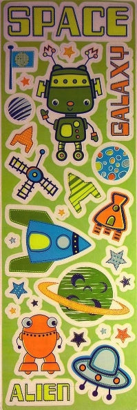 Boy Space Stickers by Sandylion Sticker Designs