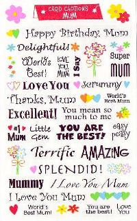 Mum Card Captions Stickers by Mrs. Grossman's