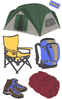 Fabric Camping (Fabric) Stickers by Mrs. Grossman's