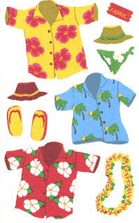 Fabric Hawaiian Shirts (Fabric) Stickers by Mrs. Grossman's