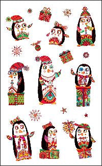 Festive Penguins (Refl) Stickers by Mrs. Grossman's