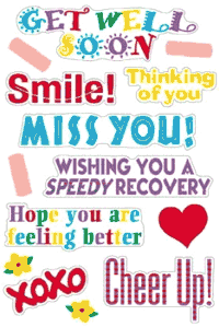 Get Well Captions Stickers by Mrs. Grossman's