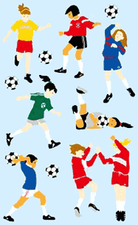 Girl's Soccer Stickers by Mrs. Grossman's