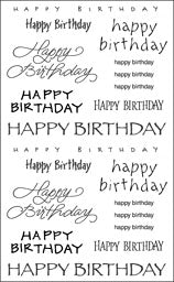 Happy Birthday, Black Stickers by Mrs. Grossman's