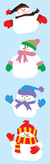 Happy Snowman Stickers by Mrs. Grossman's