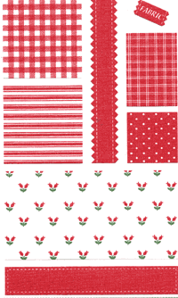 Swatches Holiday Red (Fabric) Stickers by Mrs. Grossman's