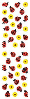 Ladybugs & Flowers (Refl) Stickers by Mrs. Grossman's