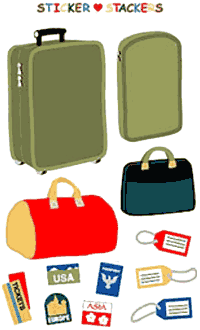 Luggage II Stickers by Mrs. Grossman's