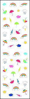 Micro Cloud and Rain (Spkl) Stickers by Mrs. Grossman's