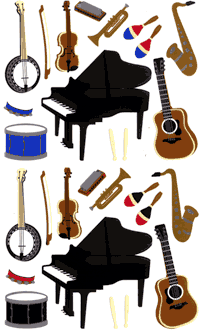 Music Instruments II Stickers by Mrs. Grossman's