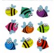 Bees Faces Stickers by Sandylion Sticker Designs