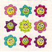 Flowers W/Faces Stickers by Sandylion Sticker Designs