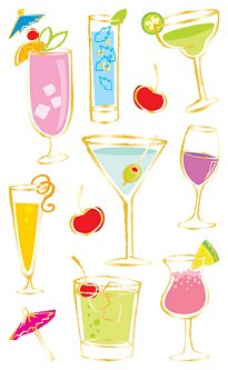 Cocktails (Refl) Stickers by Mrs. Grossman's