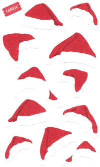 Santa Hats Fabric (Fabric) Stickers by Mrs. Grossman's