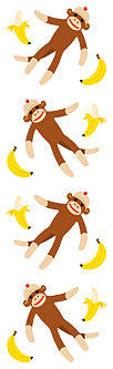 Sock Monkey Stickers by Mrs. Grossman's