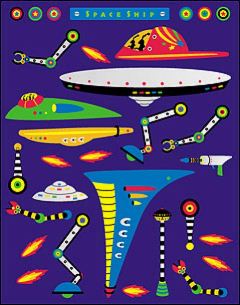 Spaceship Stickers by Mrs. Grossman's