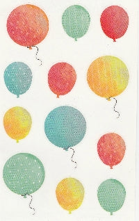Watercolor Balloons Stickers by Mrs. Grossman's