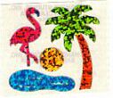 Flamingo & Palm Tree Stickers by Hambly Studios