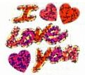 I Love You W/ Hearts Stickers by Hambly Studios