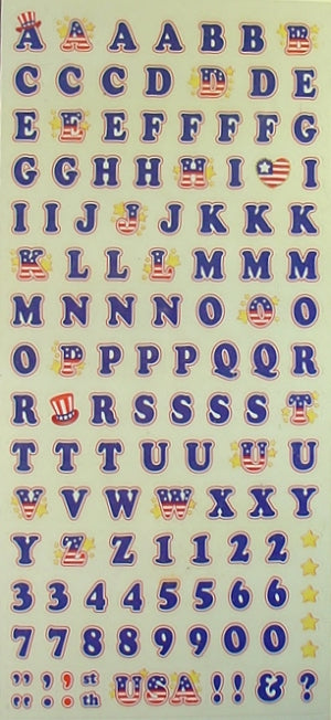Americana Alphabet Stickers by Sandylion Sticker Designs