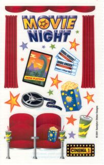 Movie Night Stickers by Sandylion Sticker Designs