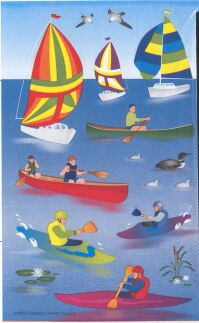 Canoes & Sailboats Stickers by Sandylion Sticker Designs