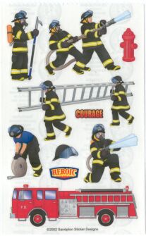 Firemen Stickers by Sandylion Sticker Designs