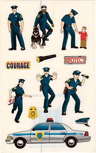 Policemen Stickers by Sandylion Sticker Designs
