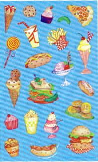 Fun Food Stickers by Sandylion Sticker Designs