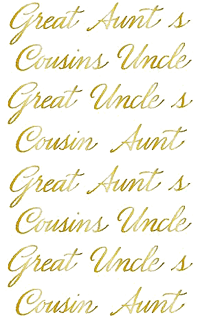 Aunts and Uncles (Refl) Stickers by Mrs. Grossman's