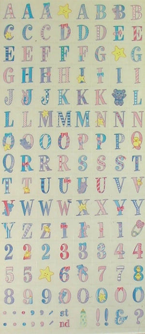 Baby Alphabet Stickers by Sandylion Sticker Designs