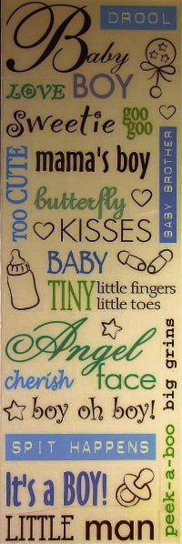 Baby Boy Words Stickers by Sandylion Sticker Designs