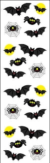 Bats and Spiders Stickers by Mrs. Grossman's