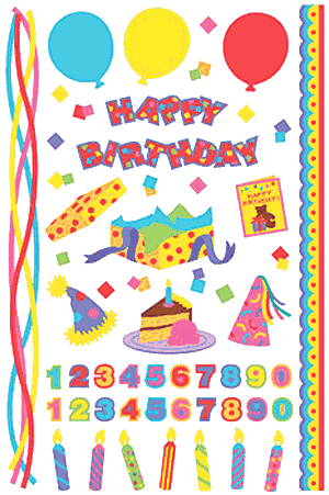 Happy Birthday Stickers by Mrs. Grossman's
