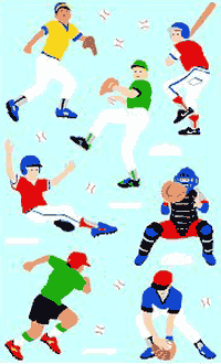 Boys' Baseball Stickers by Mrs. Grossman's