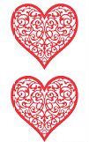 Red Brocade Heart Stickers by Mrs. Grossman's