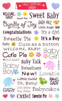 Baby Card Captions Stickers by Mrs. Grossman's