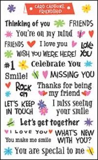 Friendship Card Captions Stickers by Mrs. Grossman's