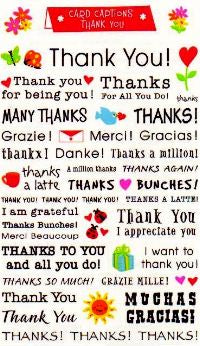 Thank You Card Captions Stickers by Mrs. Grossman's