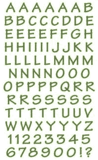 Casual Alphabet Forest Green Stickers by Mrs. Grossman's