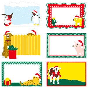 Christmas Labels, Animals Stickers by Mrs. Grossman's