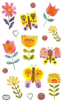 Collaged Butterflies & Blooms Stickers by Mrs. Grossman's