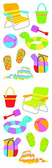 Day At The Beach Stickers by Mrs. Grossman's