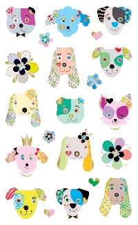 Dogs Frilly Faces (Refl) Stickers by Mrs. Grossman's