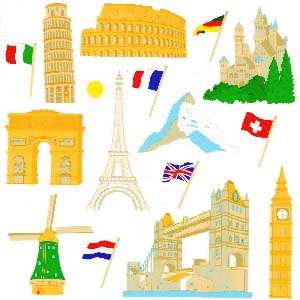 European Landmarks Stickers by Mrs. Grossman's